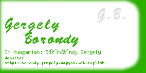 gergely borondy business card